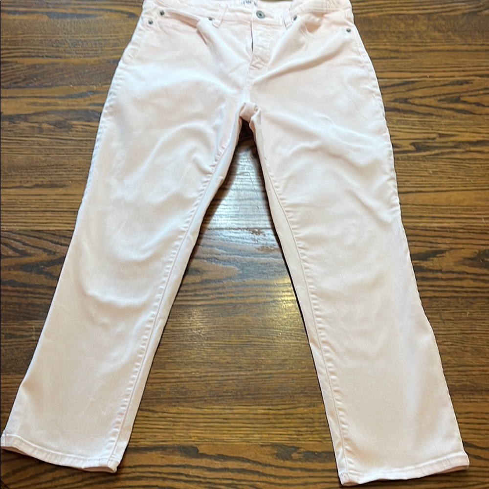Lands' End Pink Ankle Cropped Jeans with Classic Fit